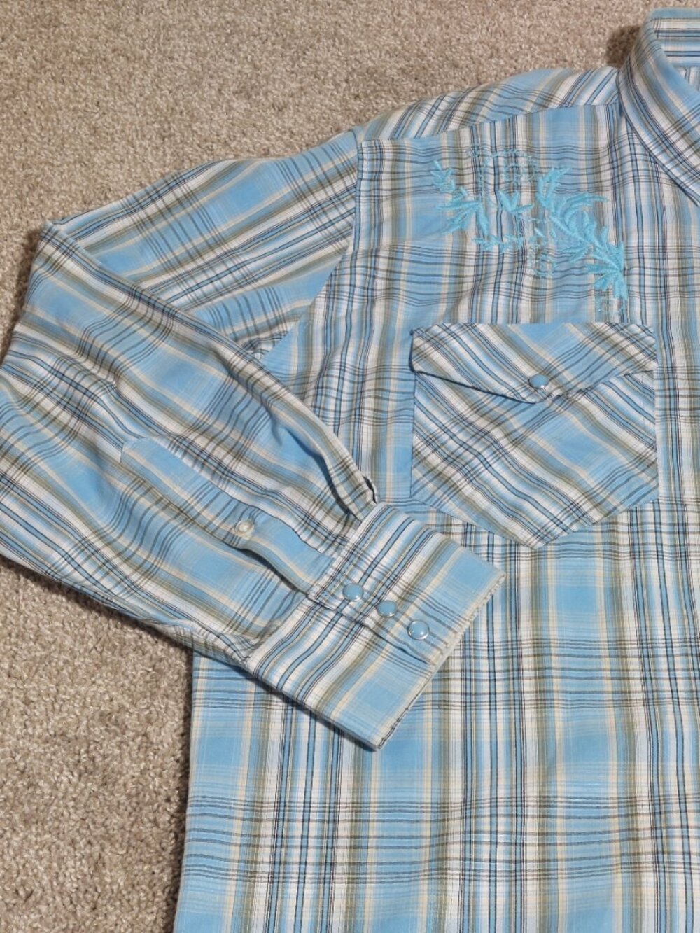 Vintage Painted Mesa Embroidered Western Shirt - Pearl Snap Size XLT - Picture 2 of 9